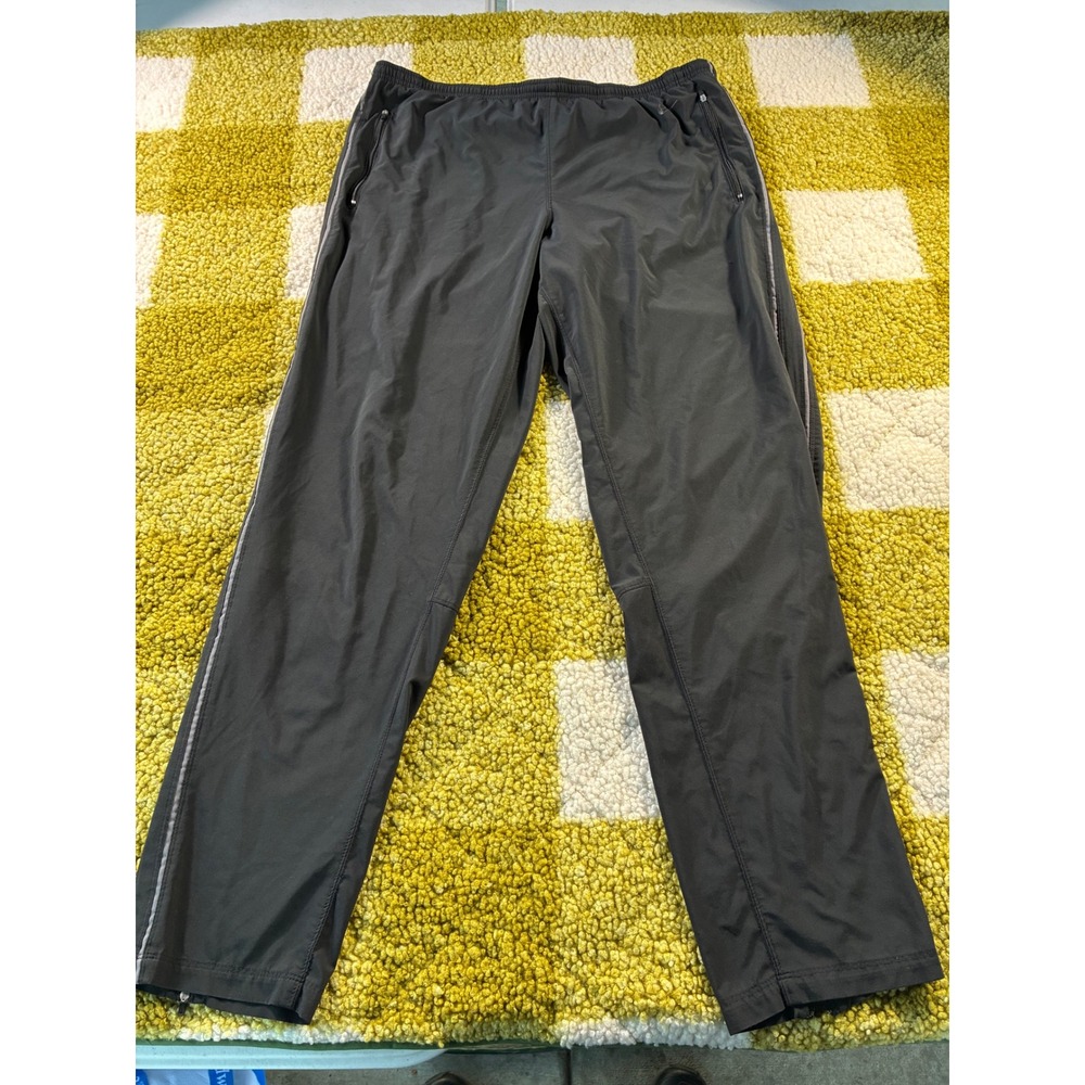 Nike Fit Dry Track Pants Mens Large Black Reflective Stripe Running Vintage Y2K